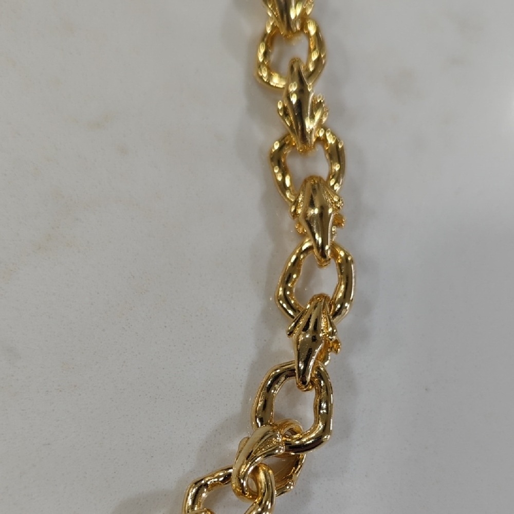 Talbots Textured Gold Chain Statement Necklace - Picture 3 of 8